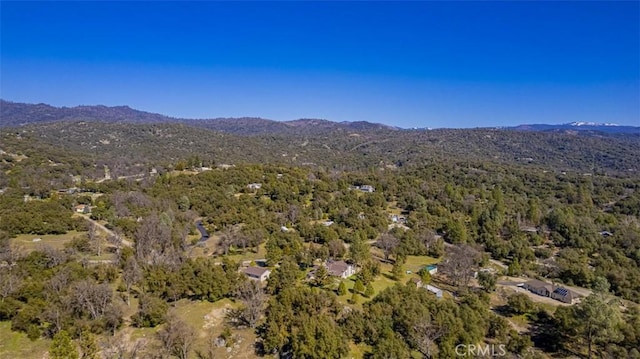 45544 Pine River Rd, Ahwahnee, CA 93601 - bird's eye view featuring a forest view and a mountain view