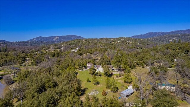 45544 Pine River Rd, Ahwahnee, CA 93601 - bird's eye view with a mountain view and a forest view
