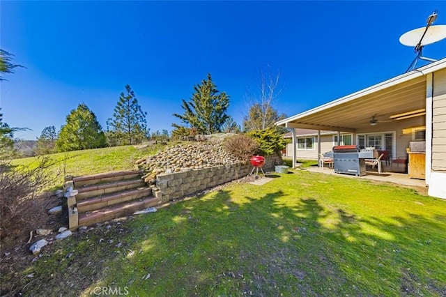 45544 Pine River Rd, Ahwahnee, CA 93601 - view of yard with a patio and ceiling fan