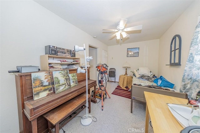 45544 Pine River Rd, Ahwahnee, CA 93601 - carpeted home office with a ceiling fan