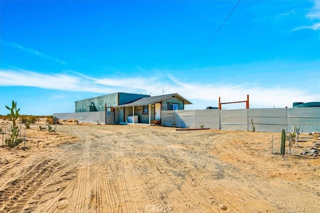 view of front of property with fence