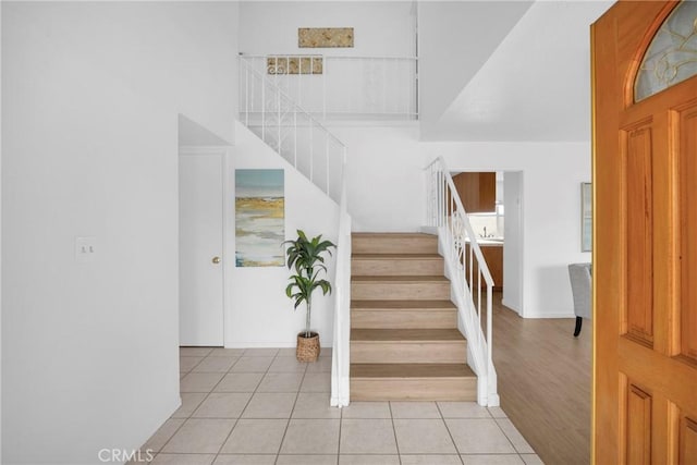 interior space with tile patterned flooring