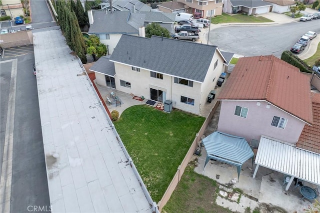 aerial view with a residential view