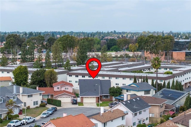 aerial view featuring a residential view