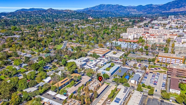 aerial view with a mountain view