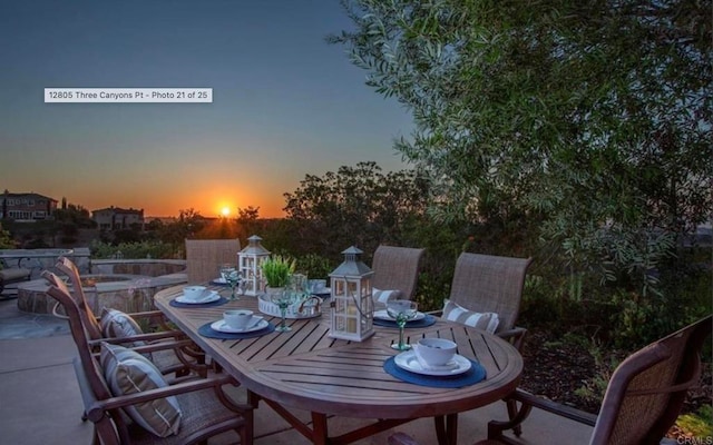 view of patio featuring outdoor dining space