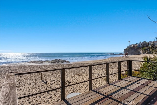 water view featuring a beach view