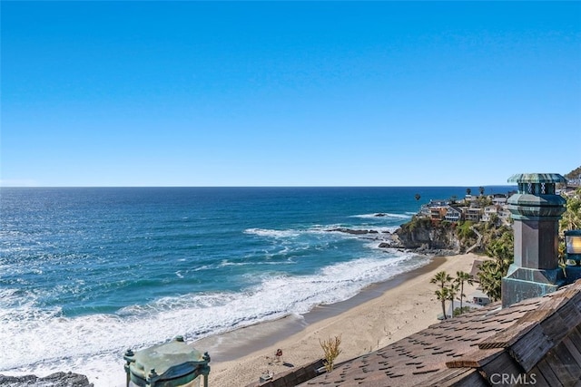 water view with a view of the beach