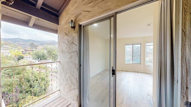 balcony with a mountain view