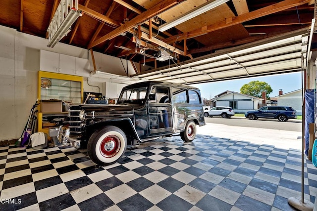 view of garage