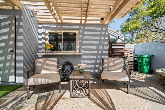 view of patio with a pergola