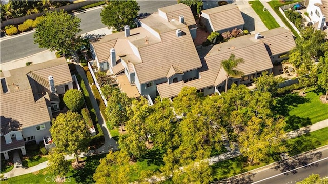 drone / aerial view with a residential view