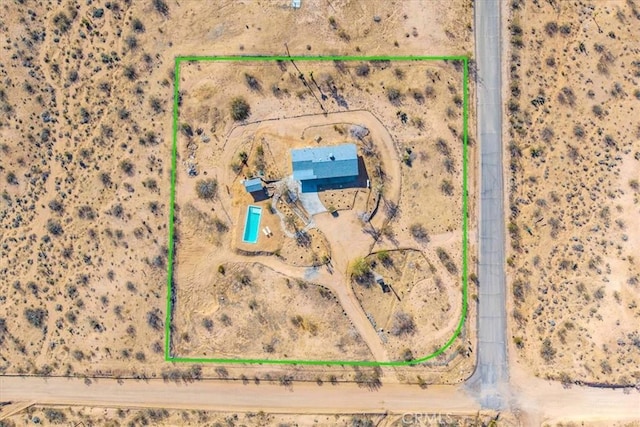 aerial view with a desert view