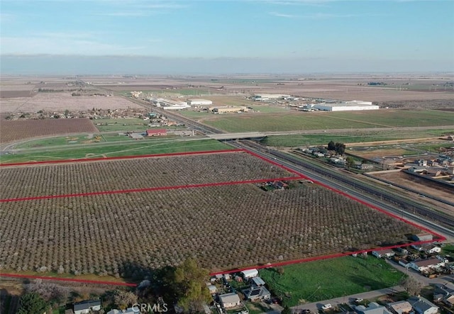 bird's eye view with a rural view