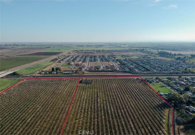 drone / aerial view with a rural view