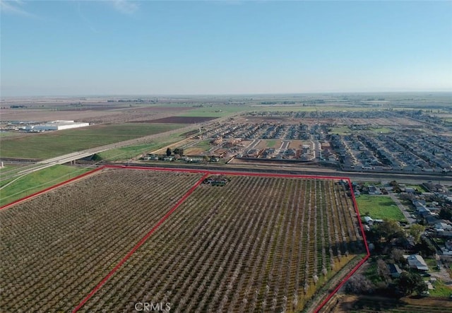 aerial view with a rural view