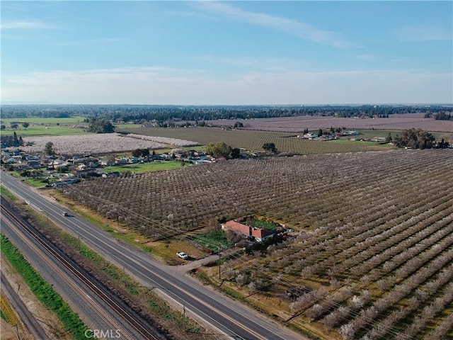 drone / aerial view with a rural view