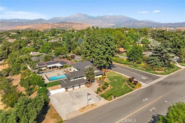 bird's eye view featuring a mountain view