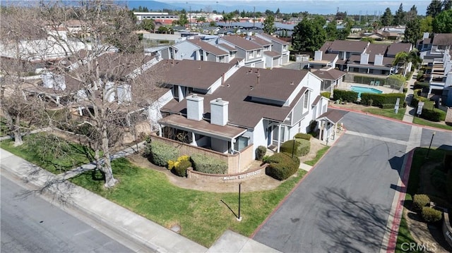 aerial view with a residential view