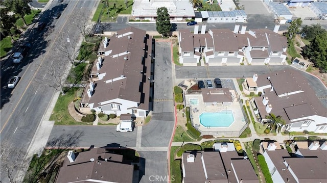 drone / aerial view with a residential view