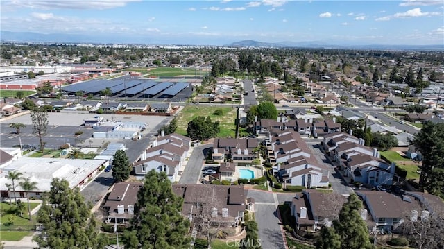 aerial view with a residential view and a mountain view