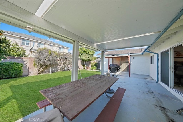 view of patio with a fenced backyard