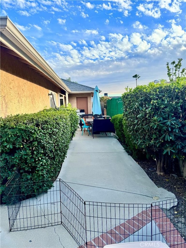 view of patio / terrace with fence and outdoor dining area