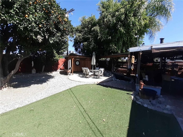 view of yard with a patio area