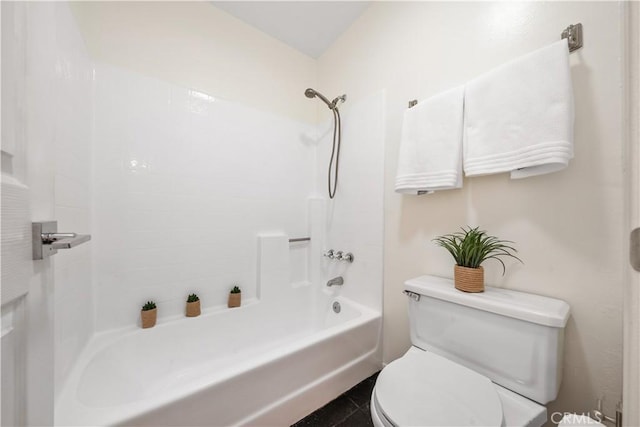 bathroom with shower / tub combination and toilet