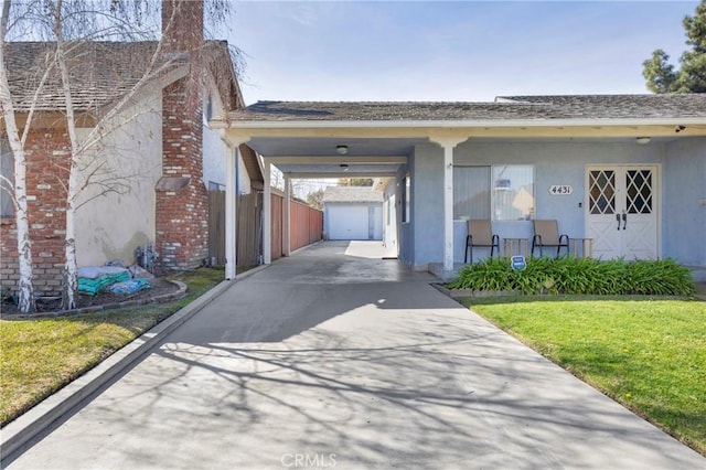 exterior space featuring driveway