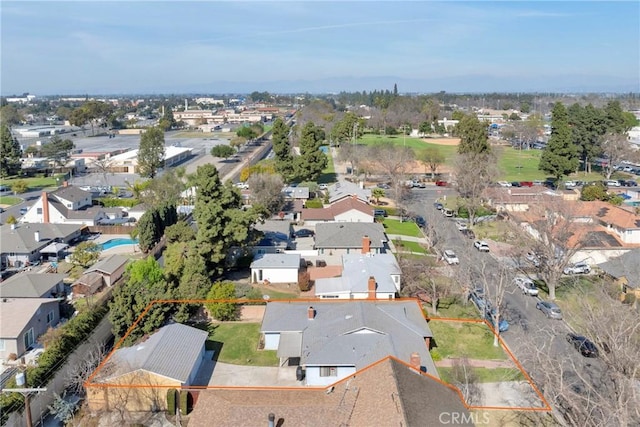 aerial view featuring a residential view