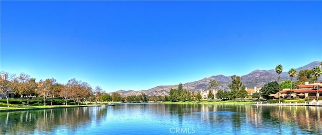 property view of water featuring a mountain view