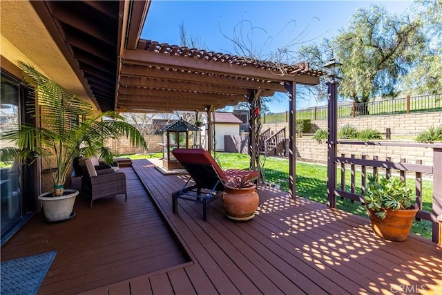 wooden deck with fence