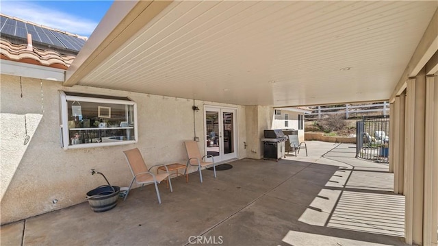 view of patio / terrace featuring french doors