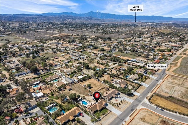 aerial view featuring a mountain view