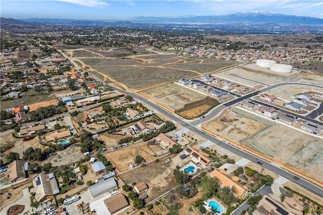 bird's eye view with a mountain view