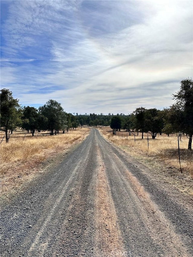 view of road with a rural view