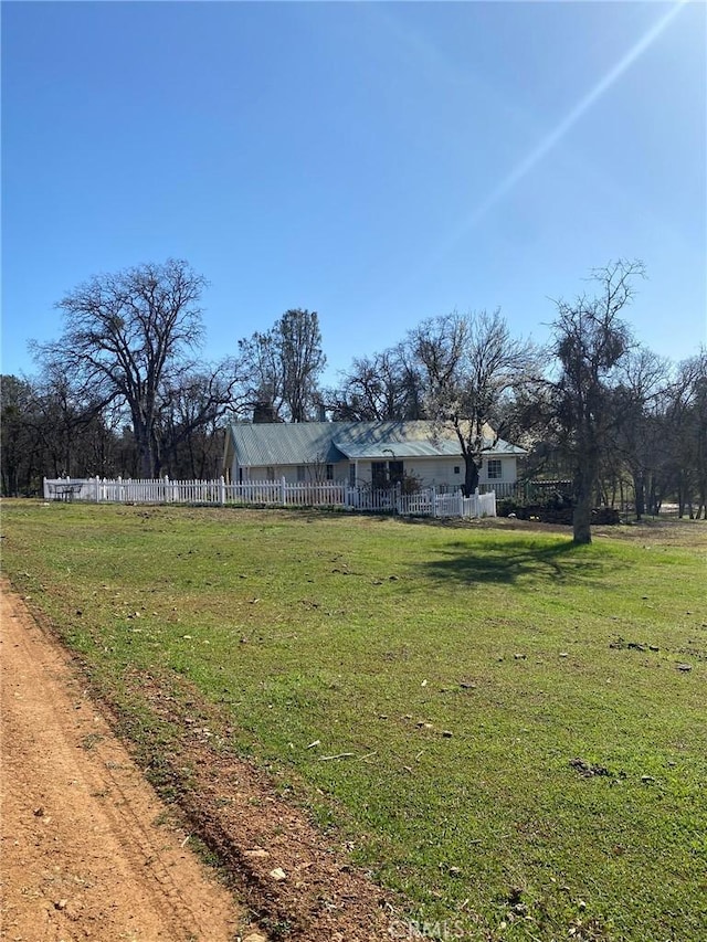 view of yard with fence