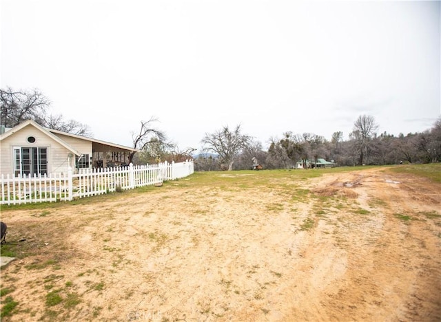 view of yard with fence