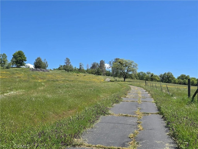 view of road featuring a rural view