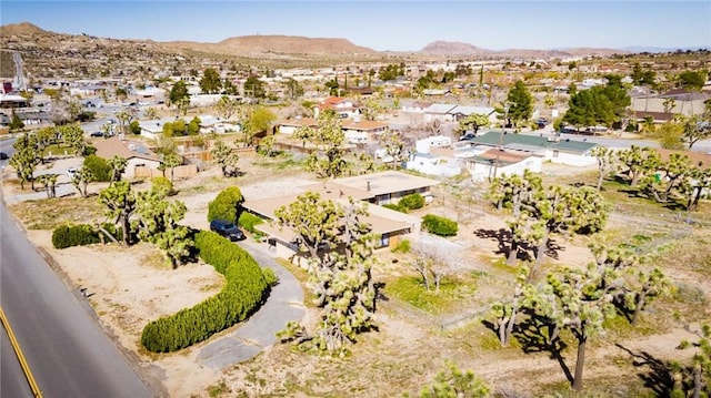 aerial view featuring a residential view and a mountain view