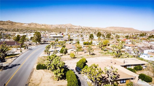 aerial view with a residential view and a mountain view