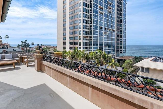 balcony with a water view