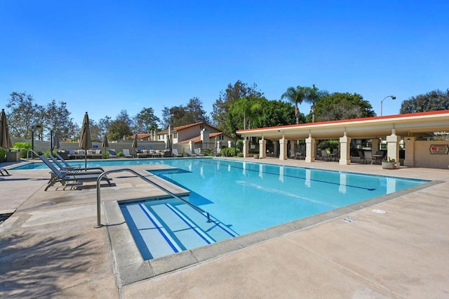 pool featuring a patio