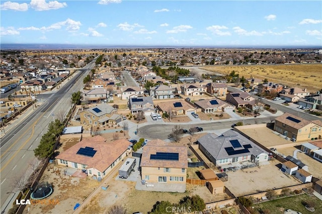 bird's eye view with a residential view