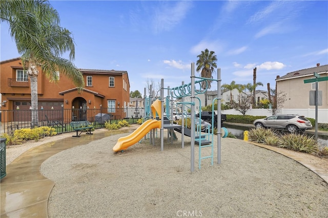 community playground with fence