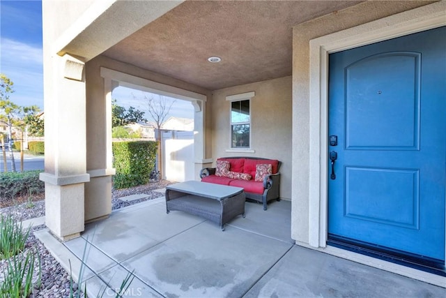 view of patio featuring outdoor lounge area