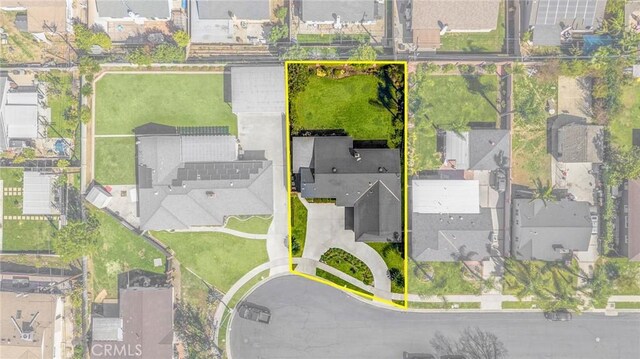 bird's eye view with a residential view