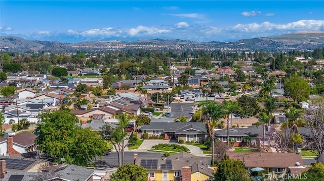 bird's eye view with a mountain view and a residential view