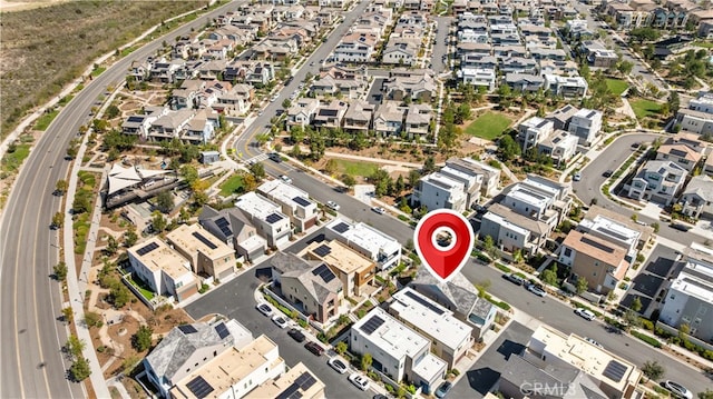 bird's eye view with a residential view